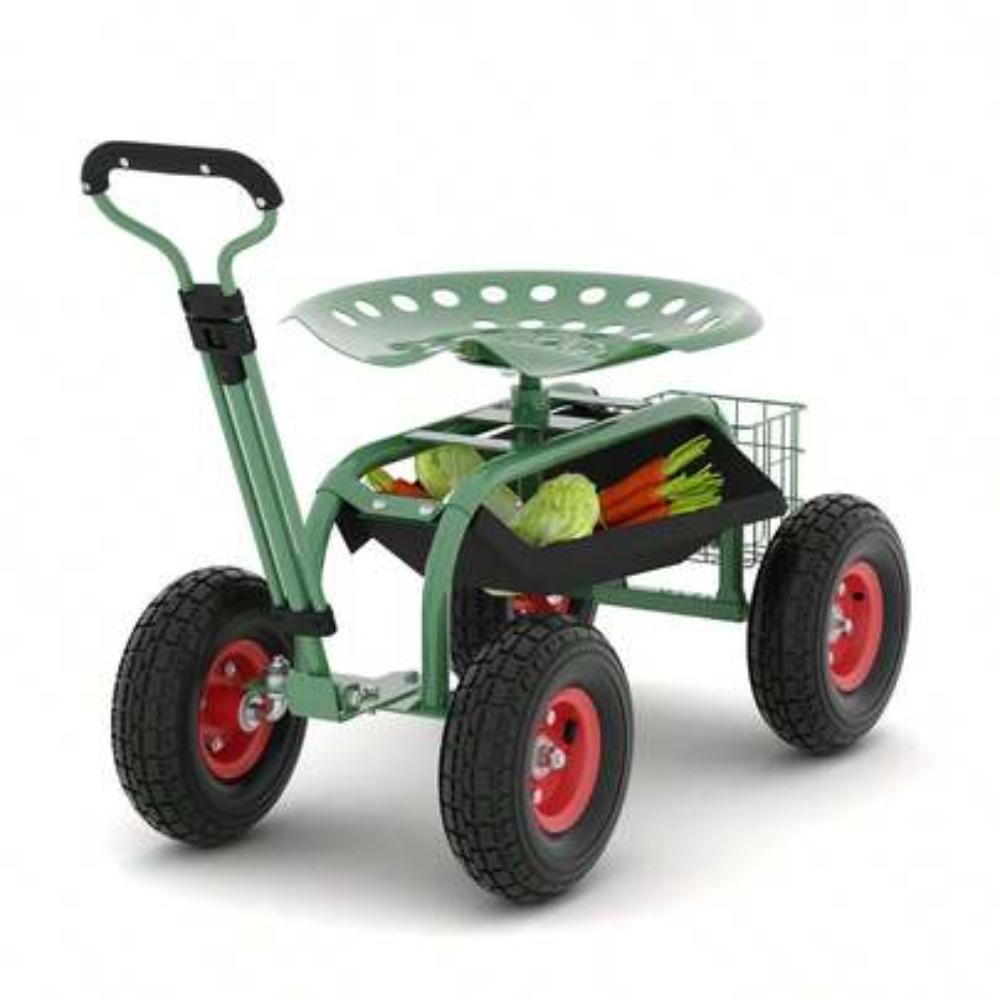 Gardening Tools For Seniors - 헤비 듀티 롤링 가든 카트(시트 포함)