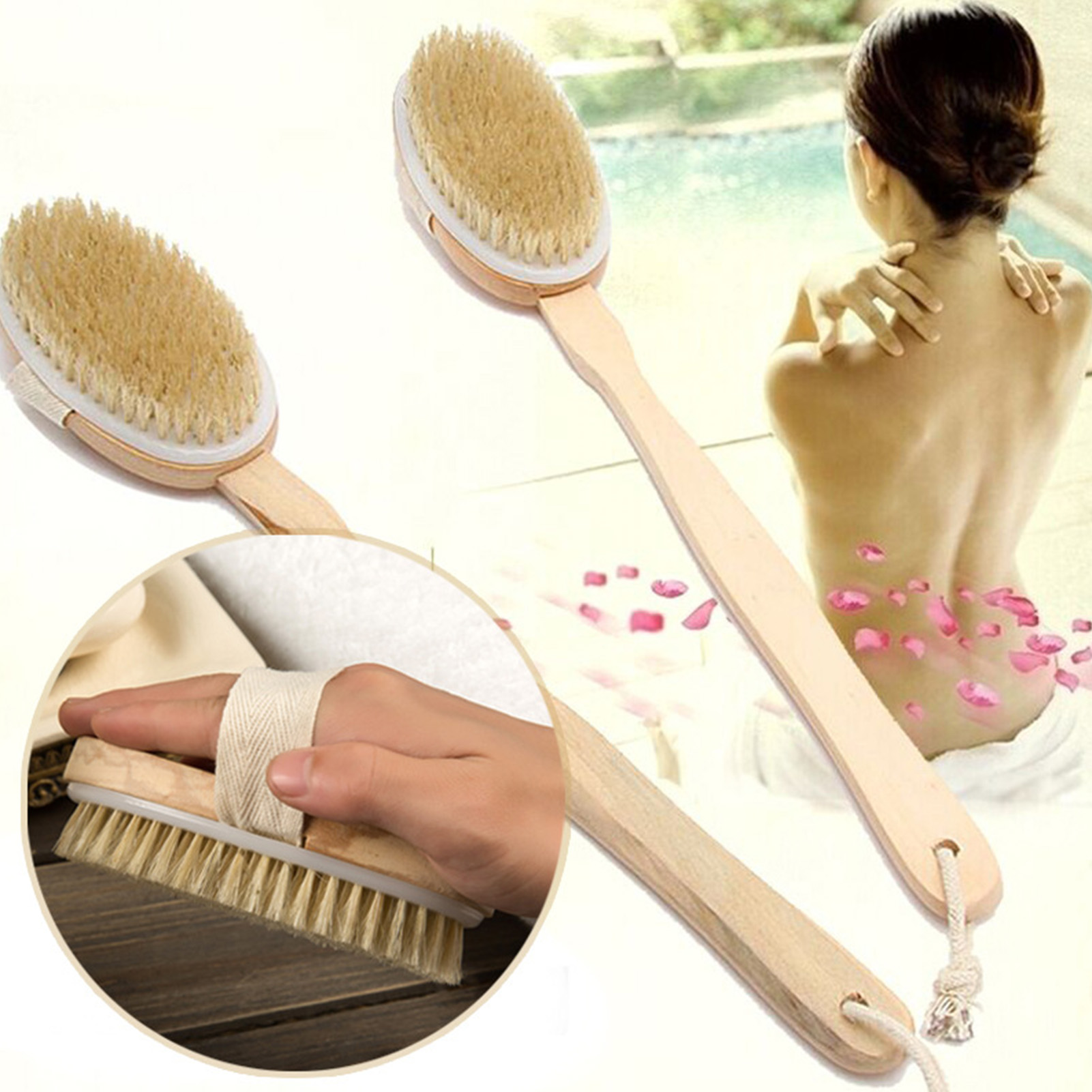 나무로 만든 탈부착 가능한 긴 손잡이 샤워 바디 브러쉬 - Gardening Tools Long Handle 리뷰 및 가격