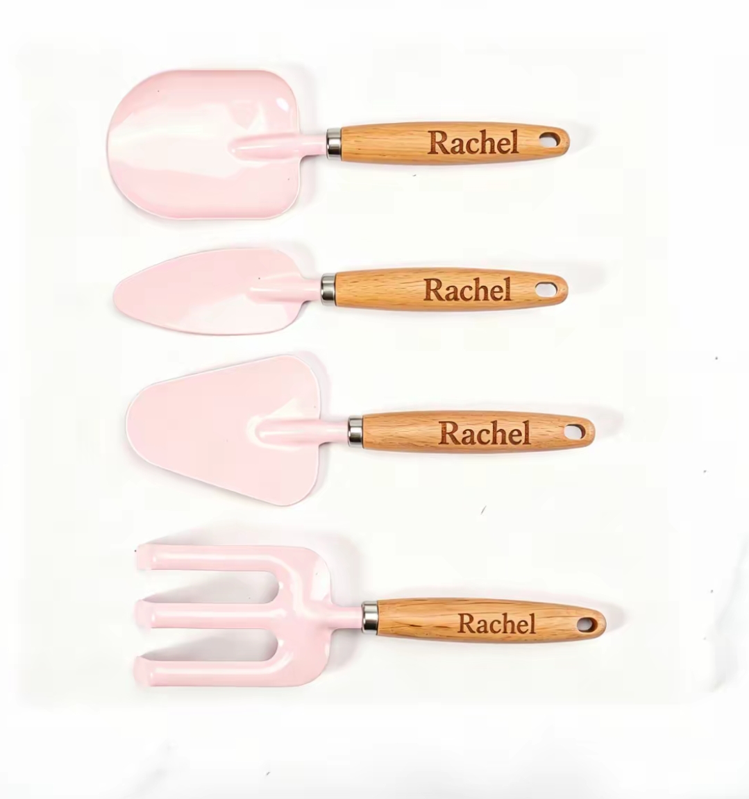 개인 맞춤 이름이 새겨진 미니 나무 손잡이 정원 도구  - Gardening Tools Names 리뷰 및 가격